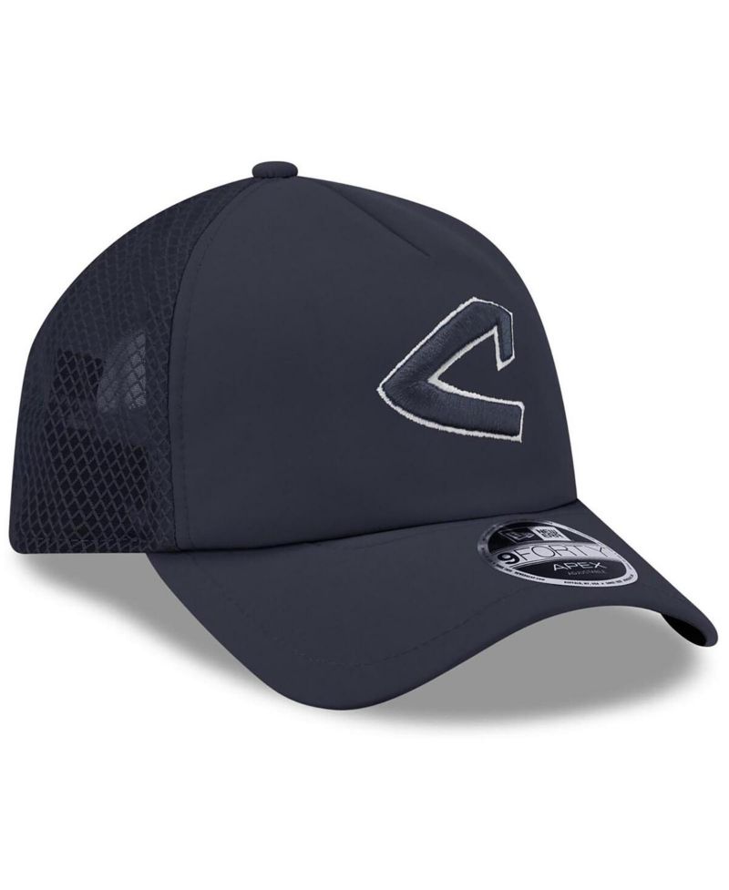 Men's Navy Cleveland Indians 2026 Batting Practice Alternate Apex 9FORTY Adjustable Hat