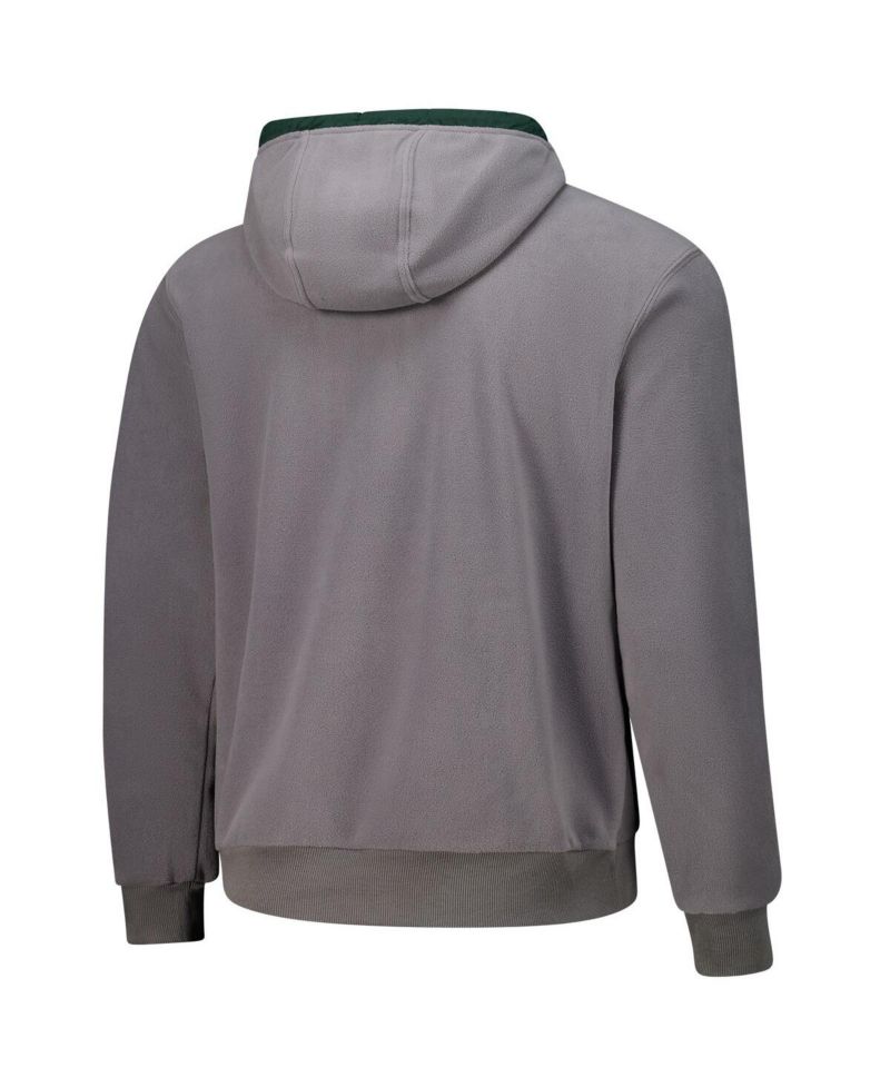 Men's Gray Michigan State Spartans Flanker Fleece Pullover Hoodie