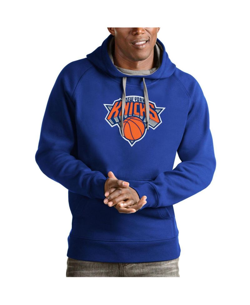 Men's Royal New York Knicks Team Logo Victory Pullover Hoodie