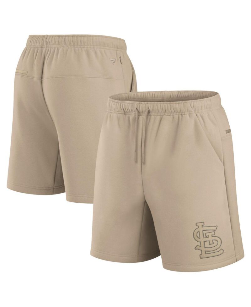 Men's and Women's Khaki St. Louis Cardinals Elements Super Soft Fleece Shorts