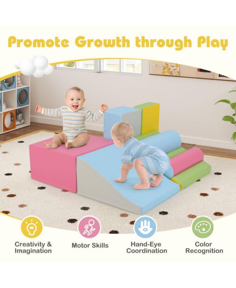 Soft Foam Climbing Block Set for Toddlers with Stackable Shapes