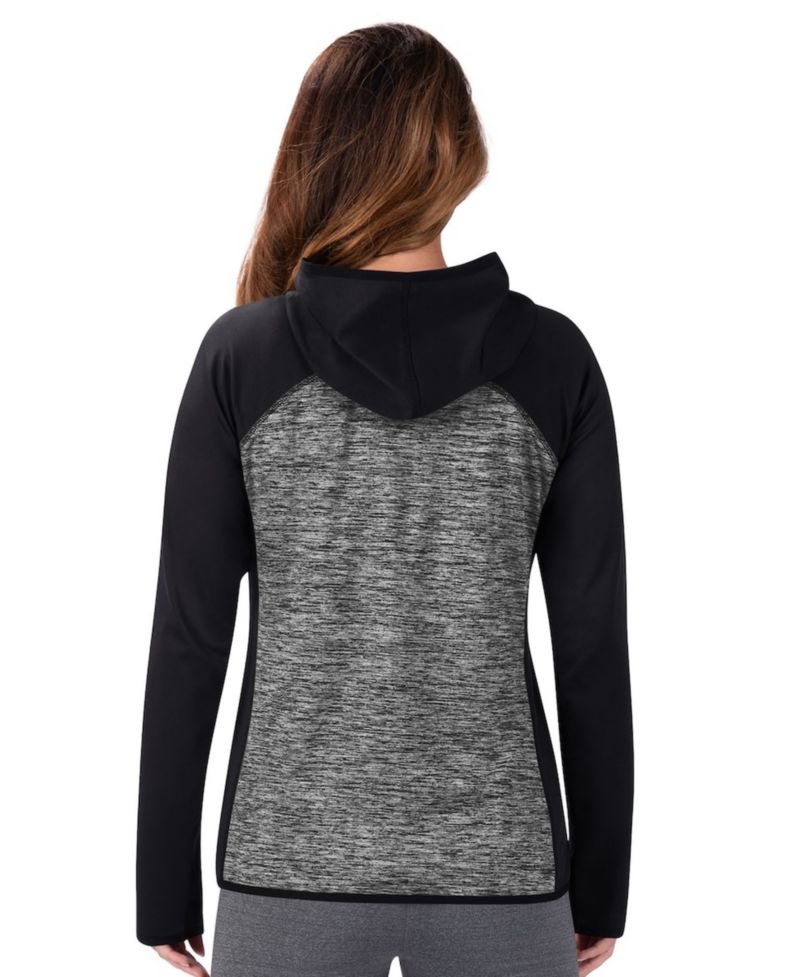 Women's MSX by Michael Strahan Black Minnesota Vikings Leslie Space Dyed Raglan Full-Zip Jacket