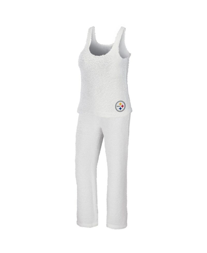Women's 2-Piece Cream Pittsburgh Steelers Plus Size Cozy Scoop Neck Tank Top & Pants Set