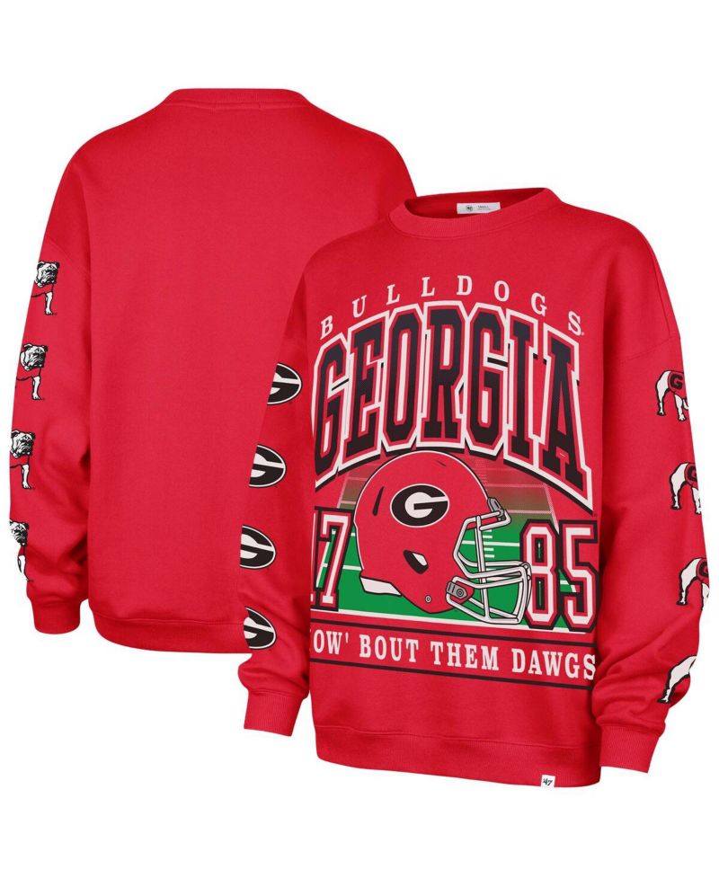 Women's Red Georgia Bulldogs Go Big Oversized Pullover Sweatshirt