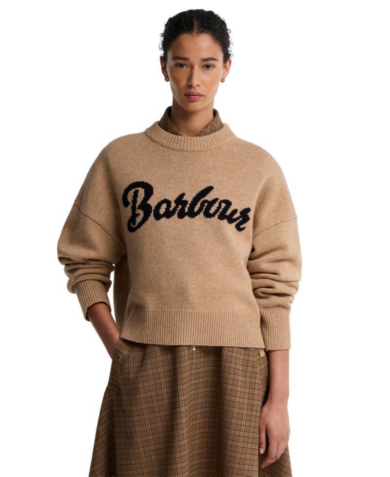 Women's Ivybridge Knit Crewneck Crop Wool Sweater