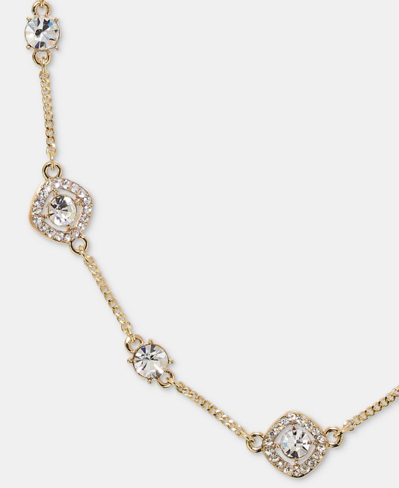 Crystal Station Collar Necklace, 16" + 3" extender