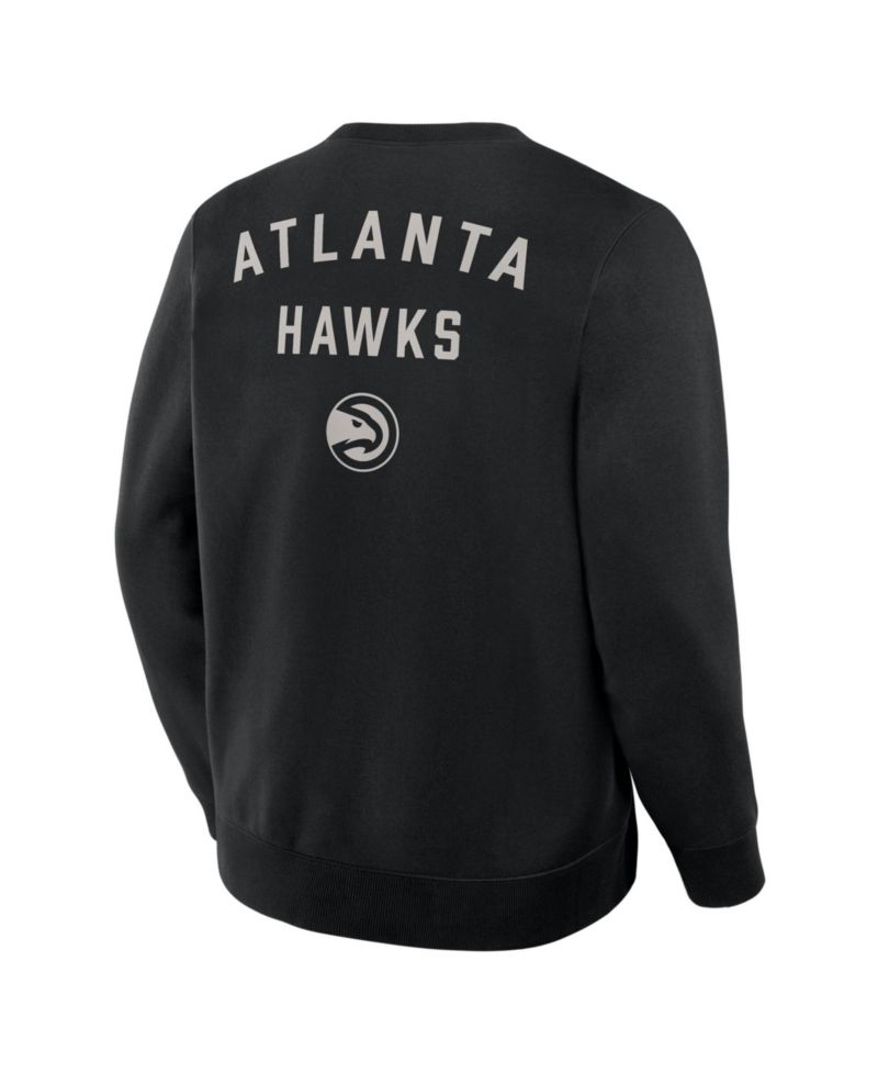 Men's Black Atlanta Hawks Crossover Collection Defensive Rotation Drill Premium Pullover Sweatshirt