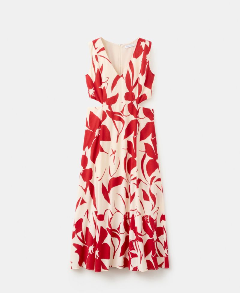 Women's Cutouts Floral-Printed Dress