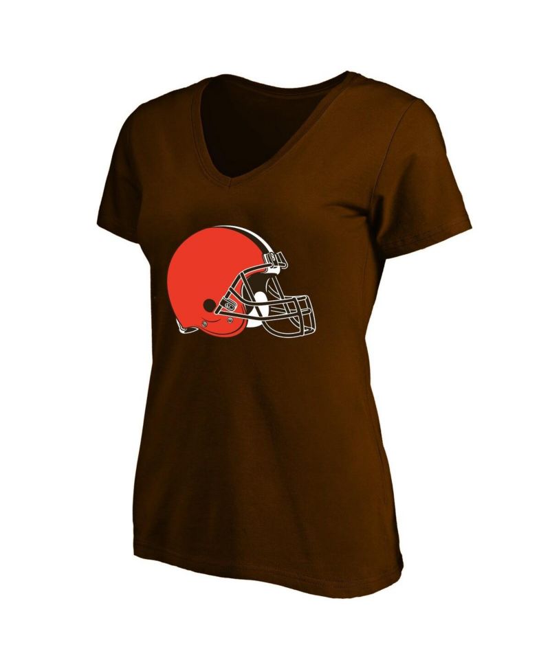 Women's Shedeur Sanders Brown Cleveland Browns Plus Size Name & Number V-Neck T-Shirt