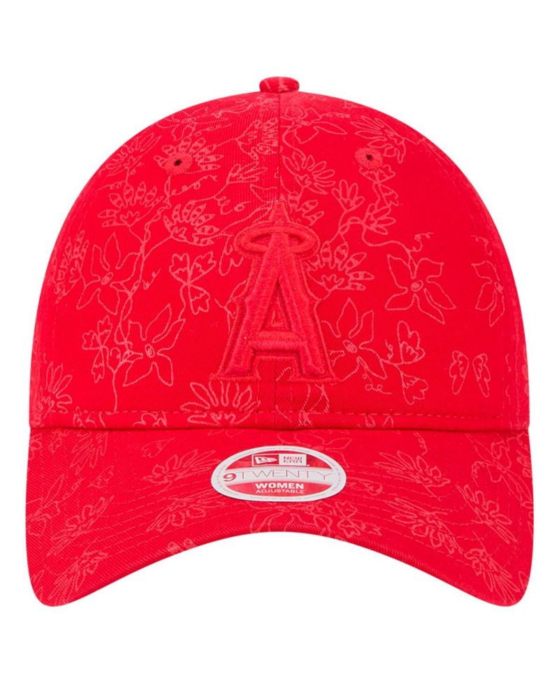 Women's Red Los Angeles Angels Tonal Floral 9TWENTY Adjustable Hat