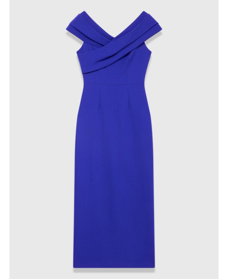 Women's Bodycon Short Sleeve V-Neck Midi Dress