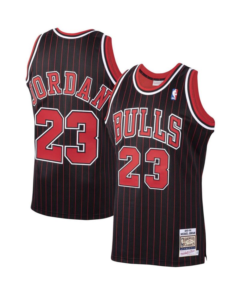 Men's Michael Jordan Black Chicago Bulls 1995/96 Hardwood Classics Authentic Jersey