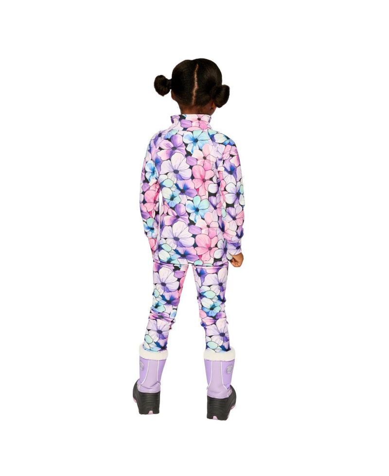 Little Girls 6-14 Two Piece Thermal Underwear Floral Print