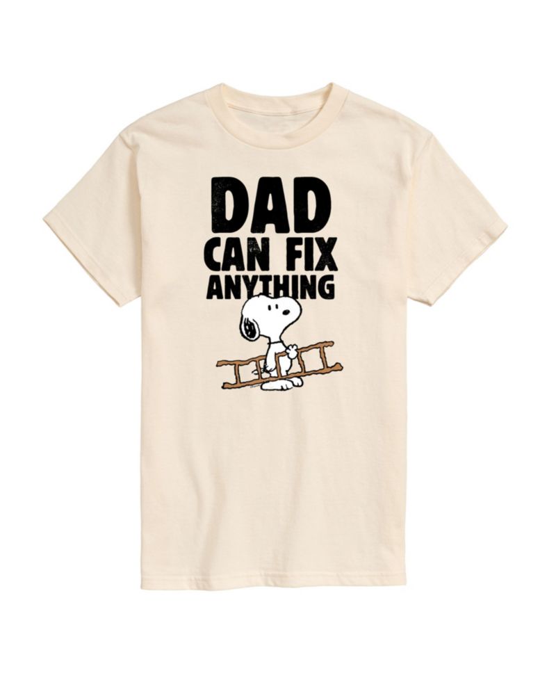 Men's Peanuts Snoopy Father's Day Dad Can Fix Anything Short Sleeve T-Shirt