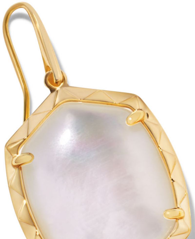 Imitation Pearl 14k Gold Plated Over Brass Daphne Drop Earrings