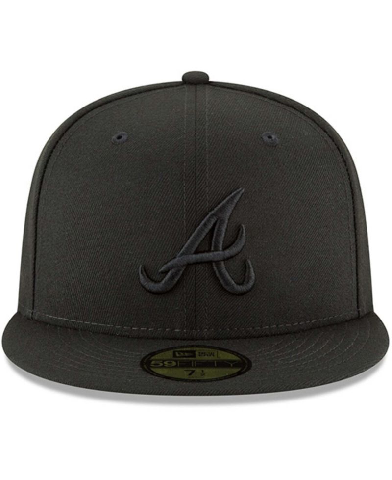 Men's Black Atlanta Braves Primary Logo Basic 59FIFTY Fitted Hat