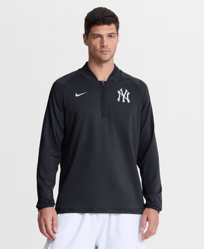 Men's Navy New York Yankees Authentic Collection Dri-FIT Raglan Half-Zip