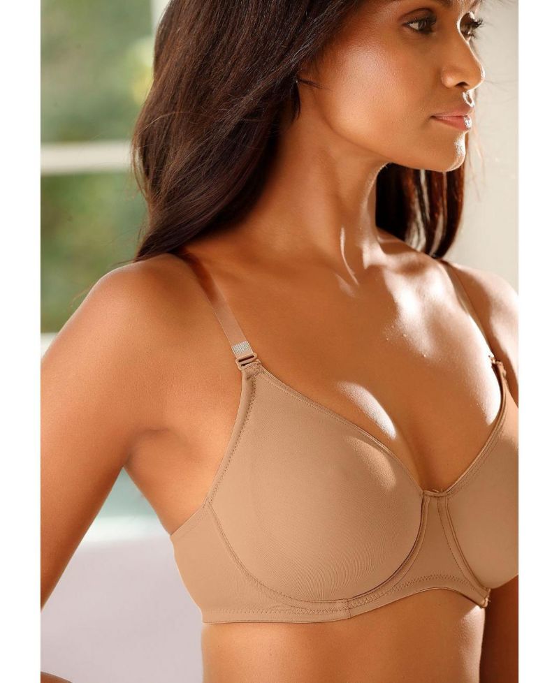 Women's Multi Strap Underwire Non-Padded T-Shirt Bra
