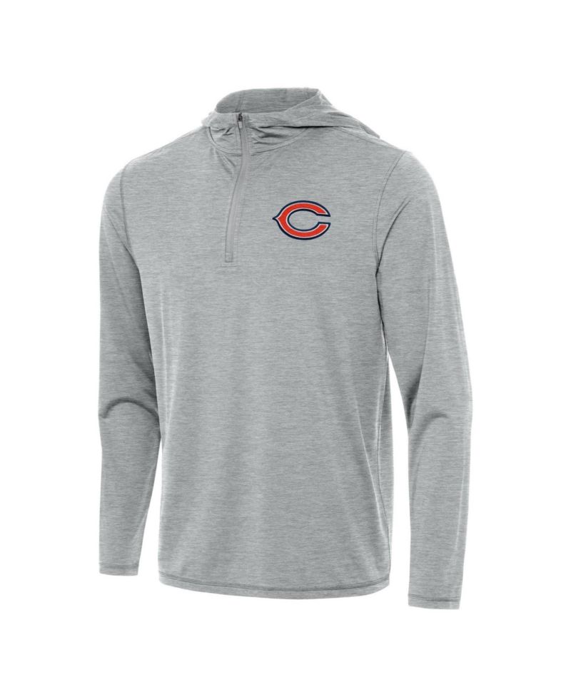 Men's Heather Gray Chicago Bears Tidy Quarter-Zip Pullover Hoodie
