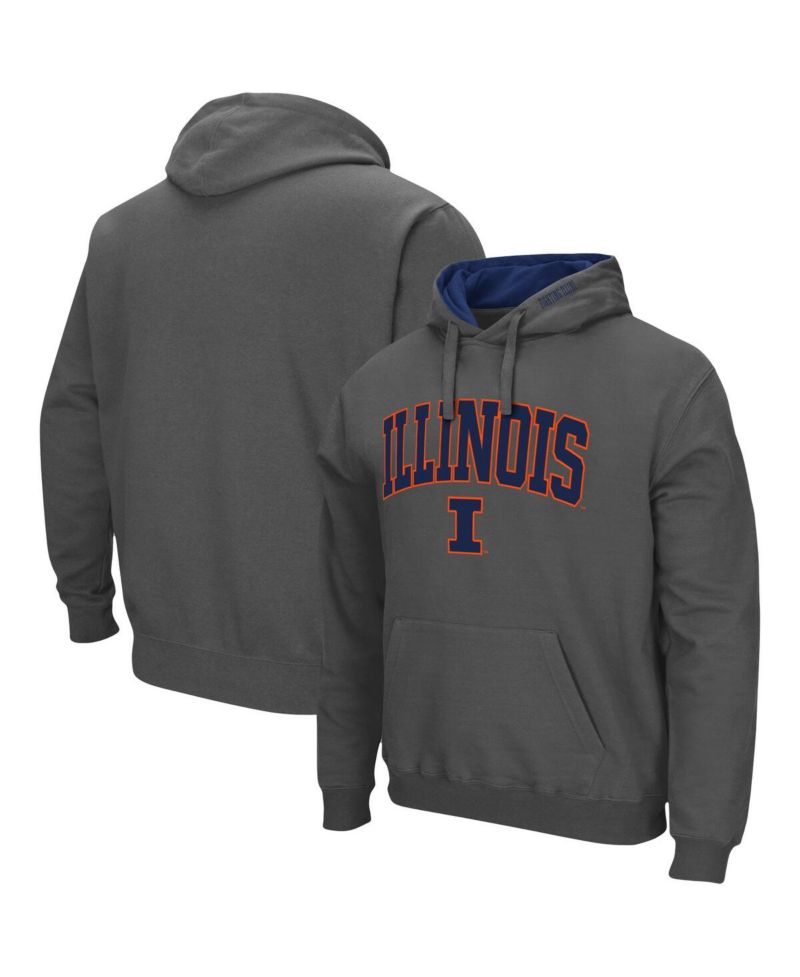 Men's Illinois Fighting Illini Arch and Logo 3.0 Pullover Hoodie