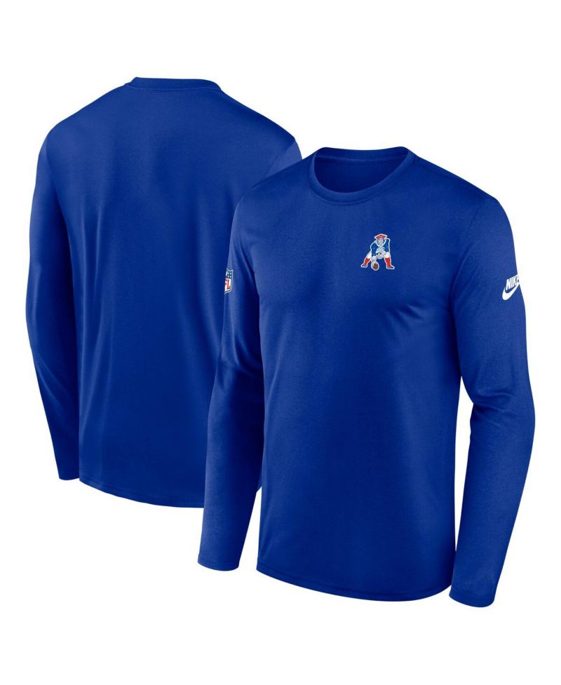 Men's Royal New England Patriots Legend Small Logo Performance Long Sleeve T-Shirt