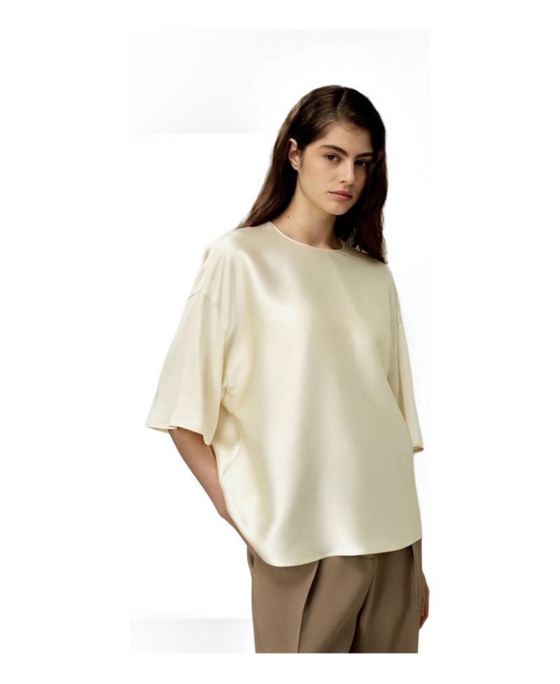 Women's Relaxed Silk Crewneck Blouse