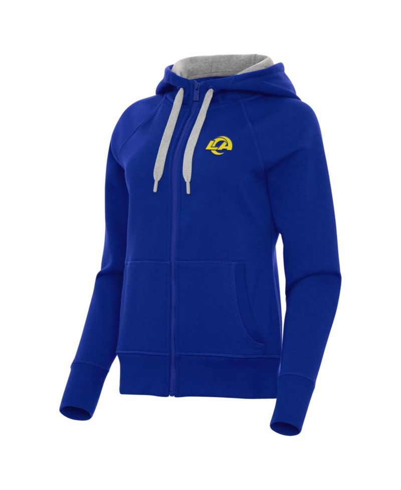 Women's Los Angeles Rams Victory Brushed-Back Fleece Embroidered Graphics Full-Zip Hoodie