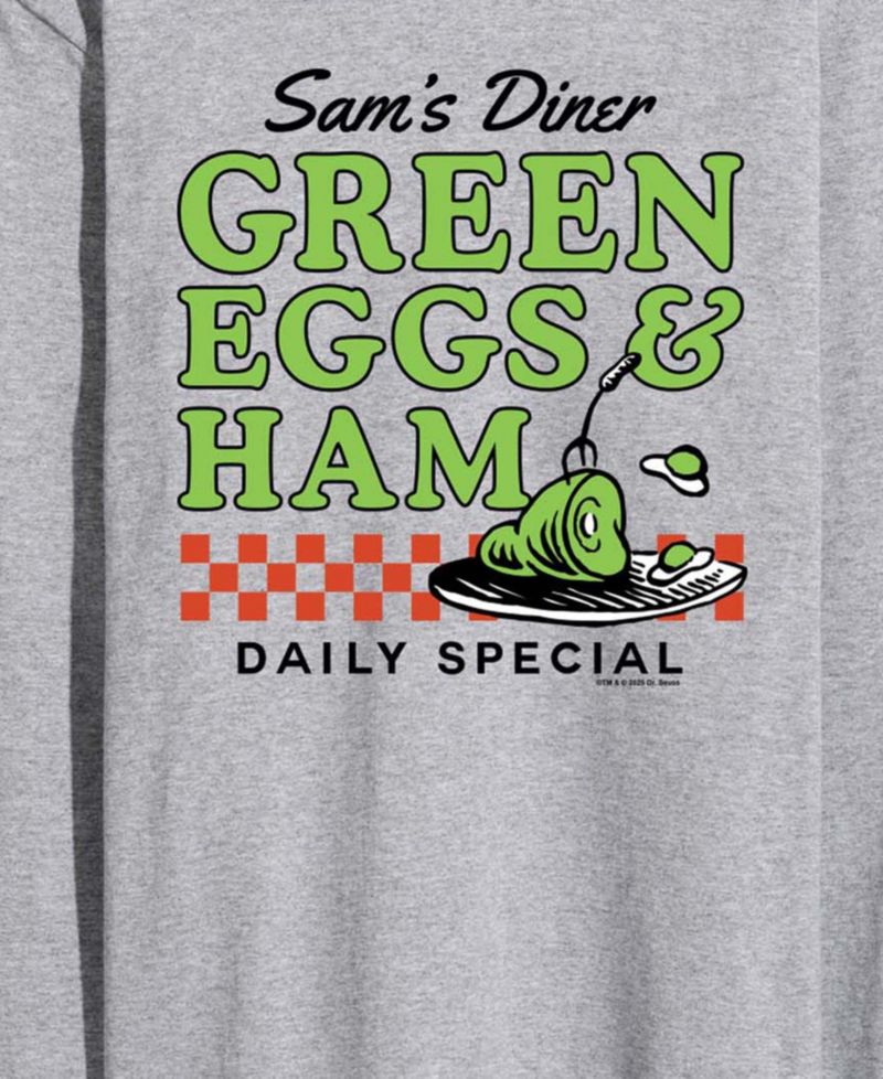Men's Dr. Seuss Green Eggs Ham Diner Long-Sleeve Graphic T-Shirt