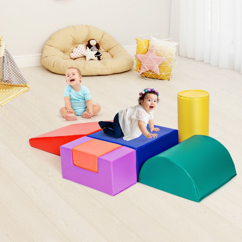 6-Piece Soft Foam Building Blocks Climb Crawl Set for Toddlers Indoor