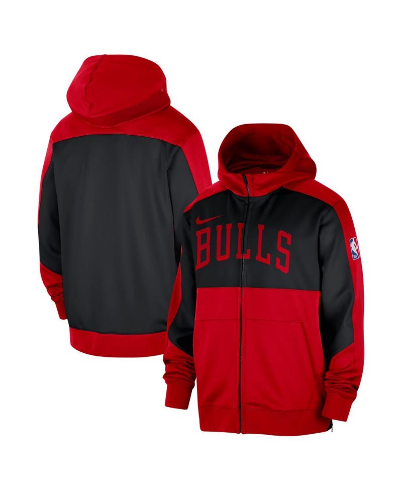 Men's Red Chicago Bulls Authentic On-Court Showtime Performance Full-Zip Hooded Jacket