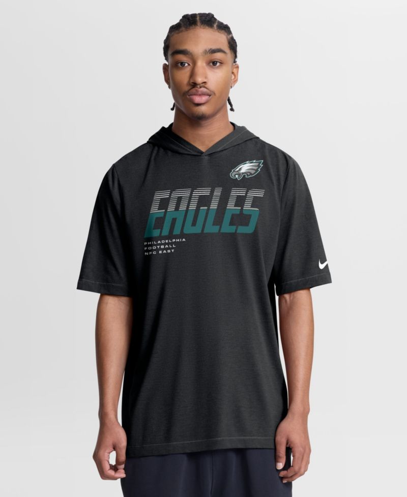 Men's Black Philadelphia Eagles Tri-Blend Hooded T-Shirt