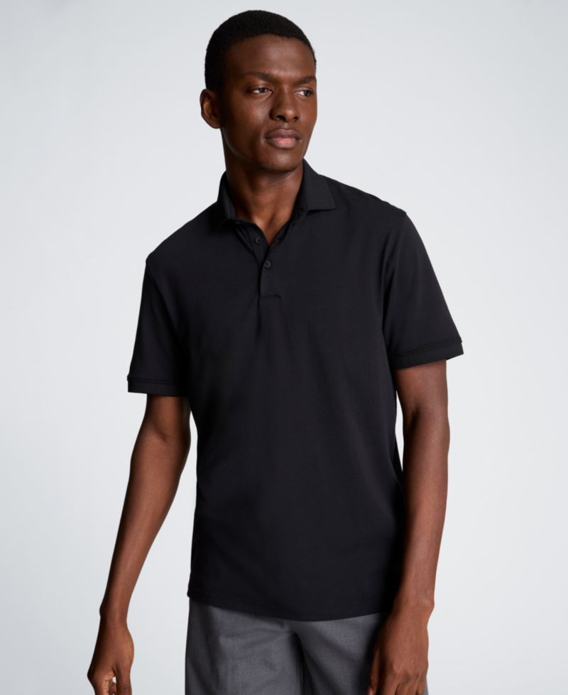 Men's Solid Button Placket Polo Shirt