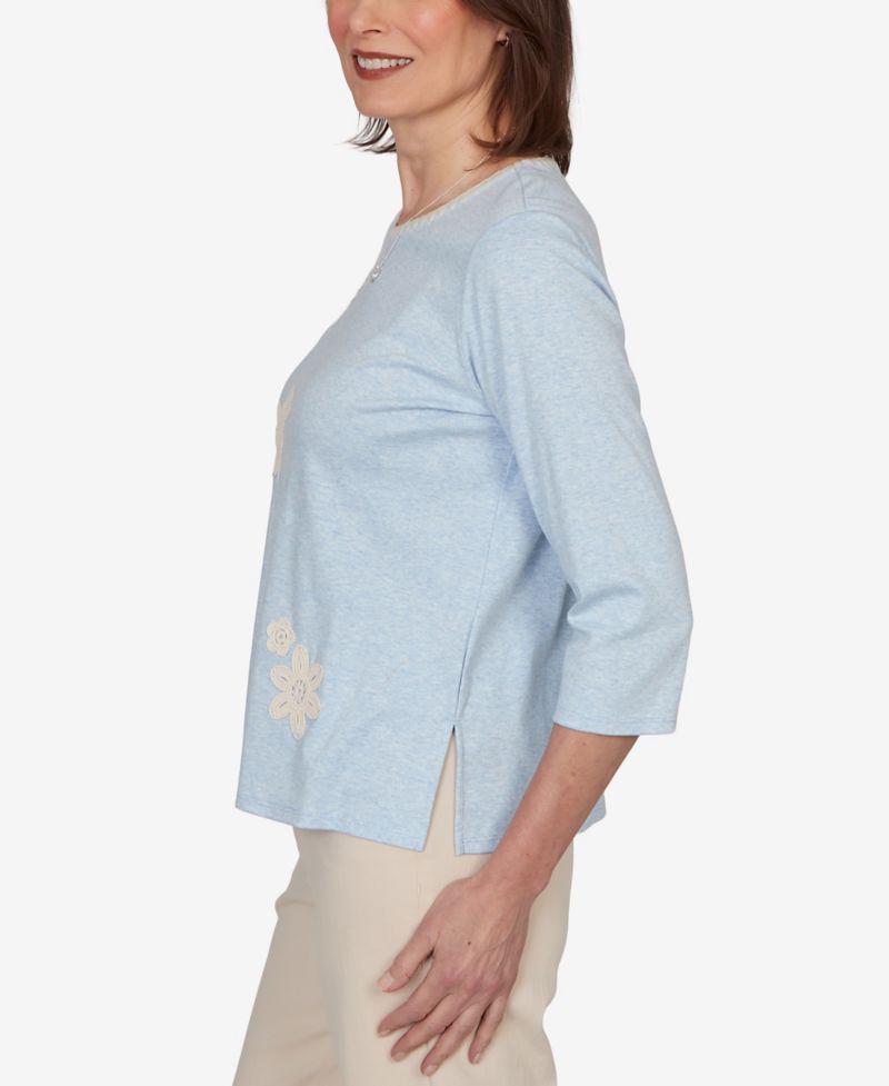 Women's Camden Market Floral Stitches Heathered Knit Top