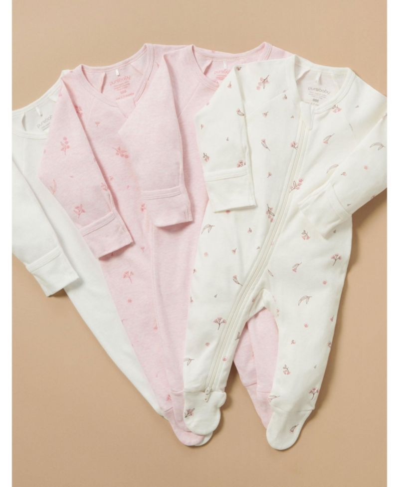 Baby Girls Zip Coverall 4 Pack