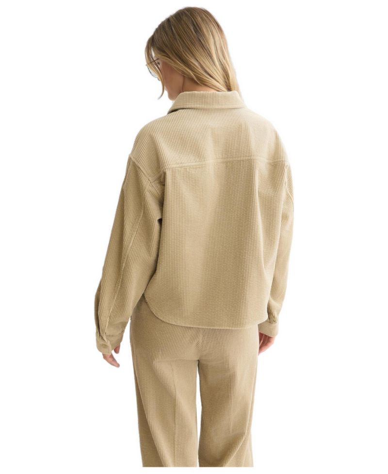 Women's Corduroy Long-Sleeve Button-Up Shirt