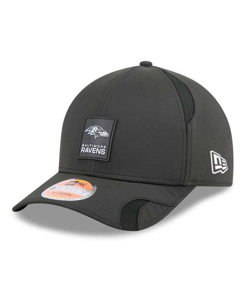 Men's Black Baltimore Ravens 2025 Sideline M-Crown 9FORTY Adjustable Hat