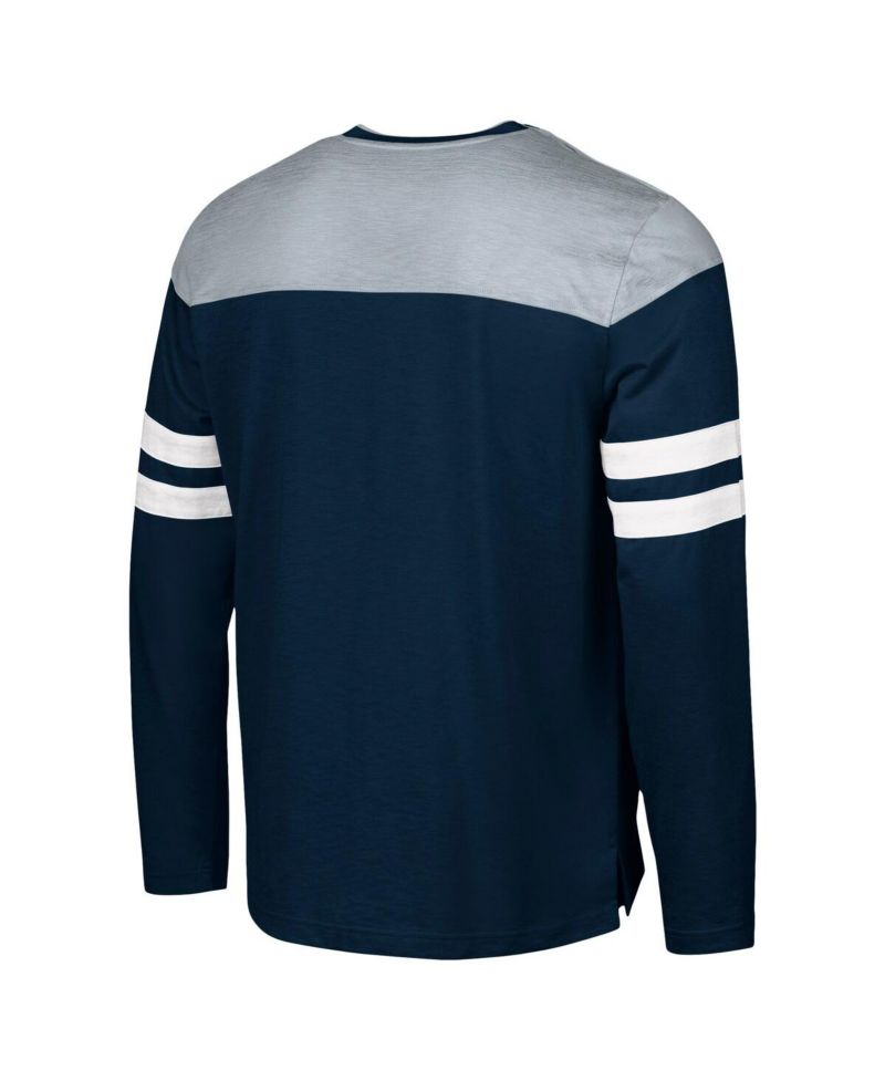 Men's Navy/Silver Dallas Cowboys Adaptive Hail Mary Long Sleeve T-Shirt