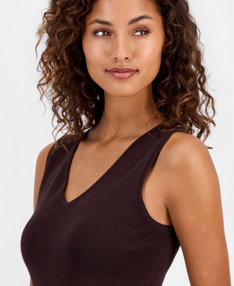 Petite V-Neck Sleeveless Tank Top