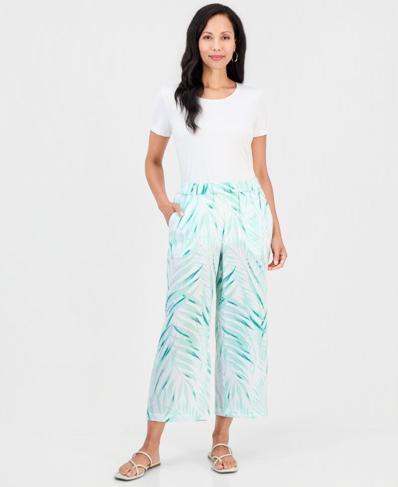 Women's Trop Wide Leg Capri Tropical Print, 25" Inseam