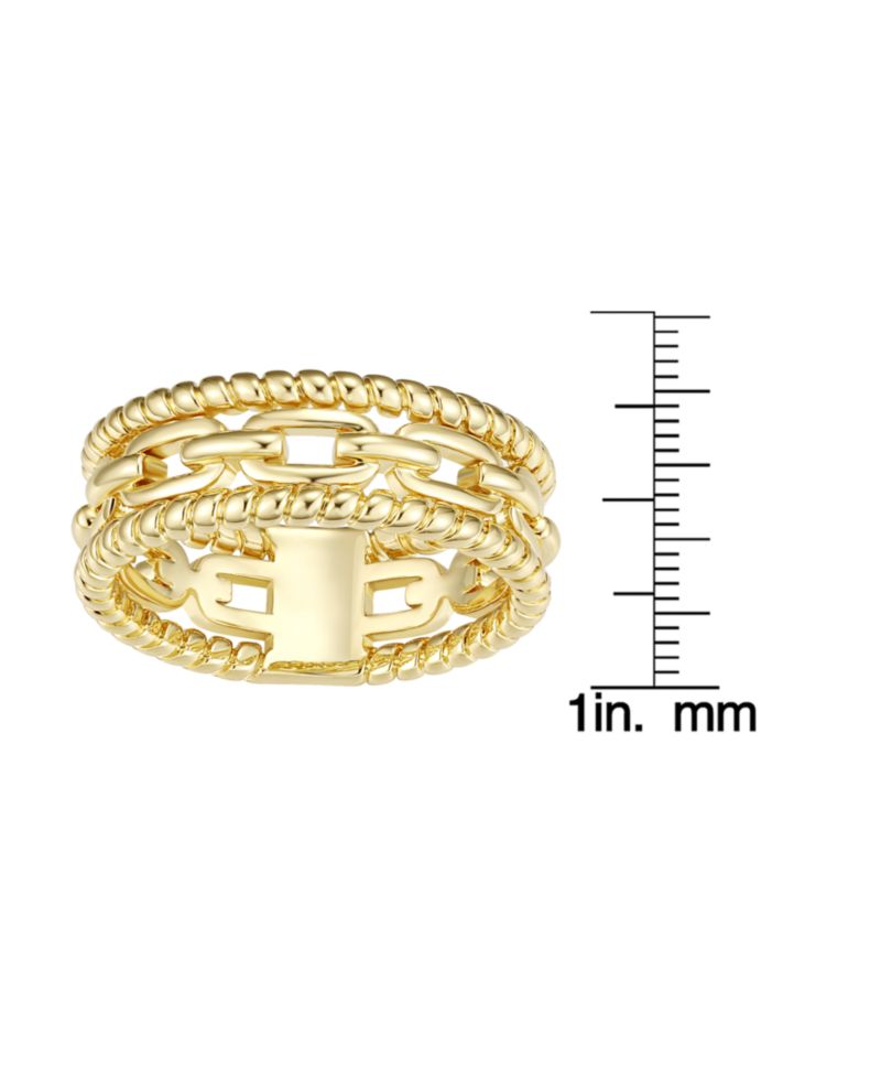 Gold-Plated Link Statement Ring