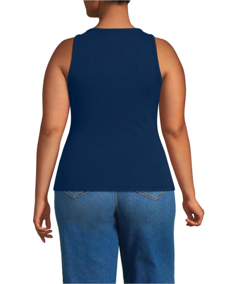 Plus Size Drapey Rib Skimming Tank Top