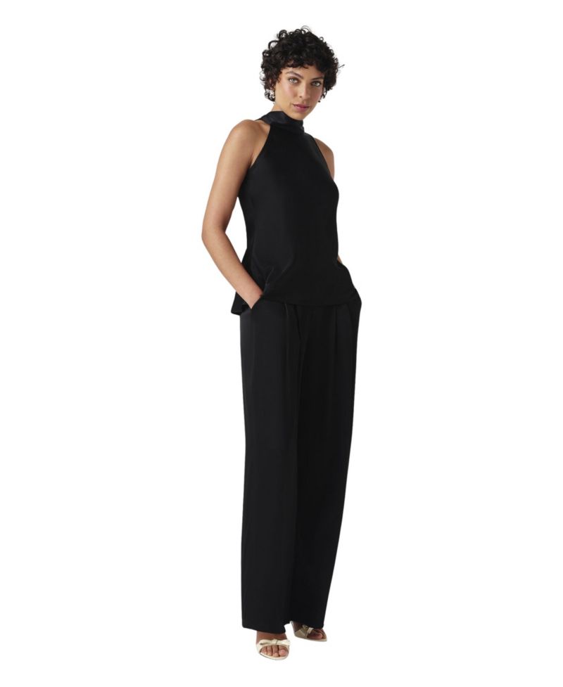 Women's Reese Sleeveless High-Neck Satin Top