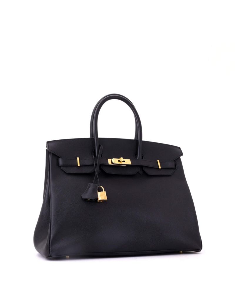 Pre-Owned Hermes Birkin 35 Handbag Black Epsom with Gold Hardware