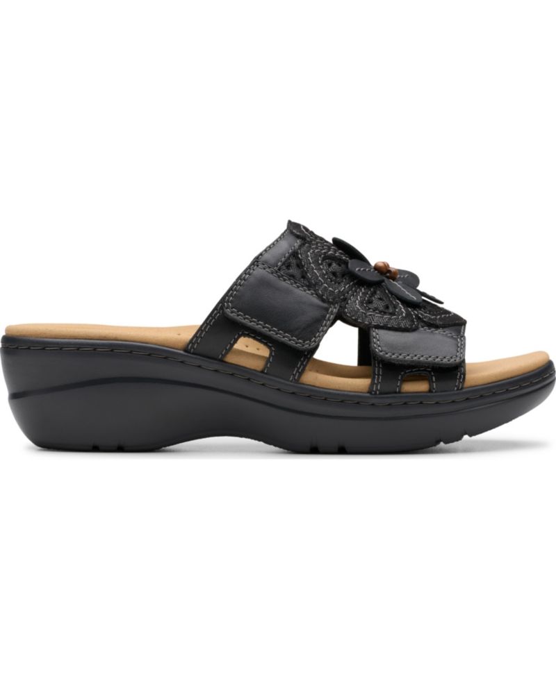 Merliah2 Belle Flower Leather Wedge Sandals