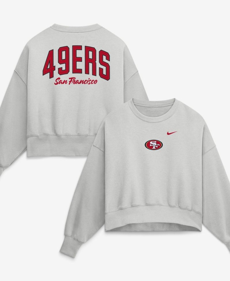 Women's Gray San Francisco 49ers Oversized Primetime Phoenix Fleece Sweatshirt