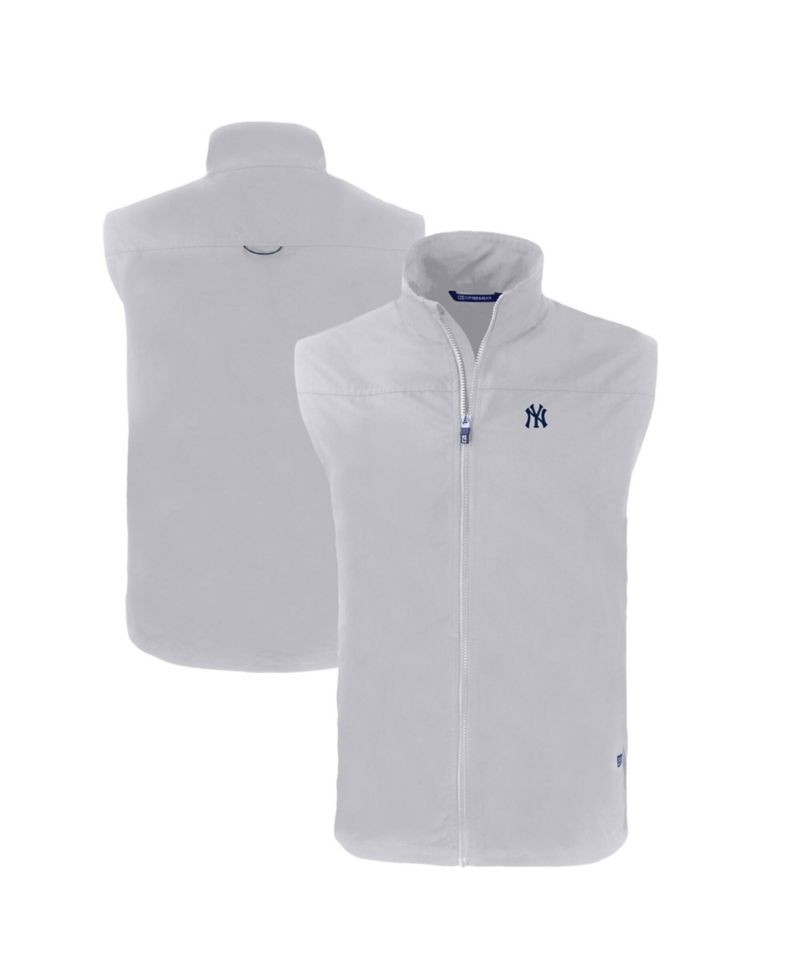 Men's Gray New York Yankees Big & Tall Charter Eco Full-Zip Vest