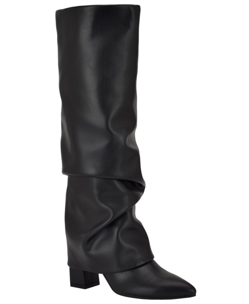 Women's Geima Tall Slouchy Foldover Block Heel Boots, Regular & Wide Calf