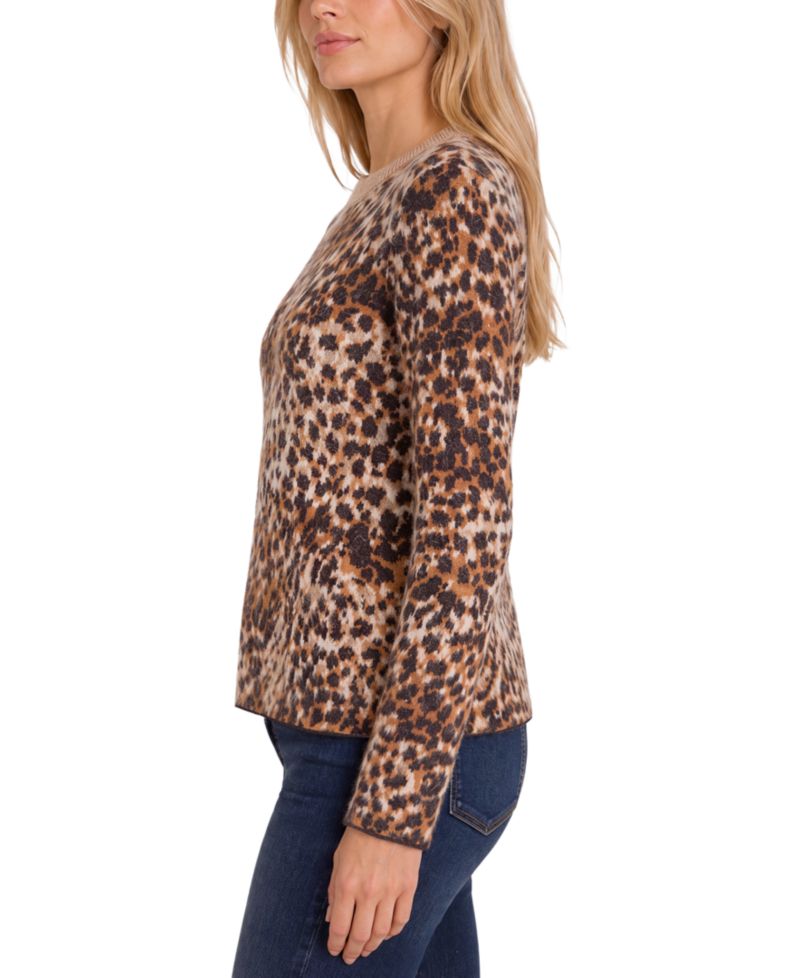 Women's Leopard-Print Long-Sleeve Sweater