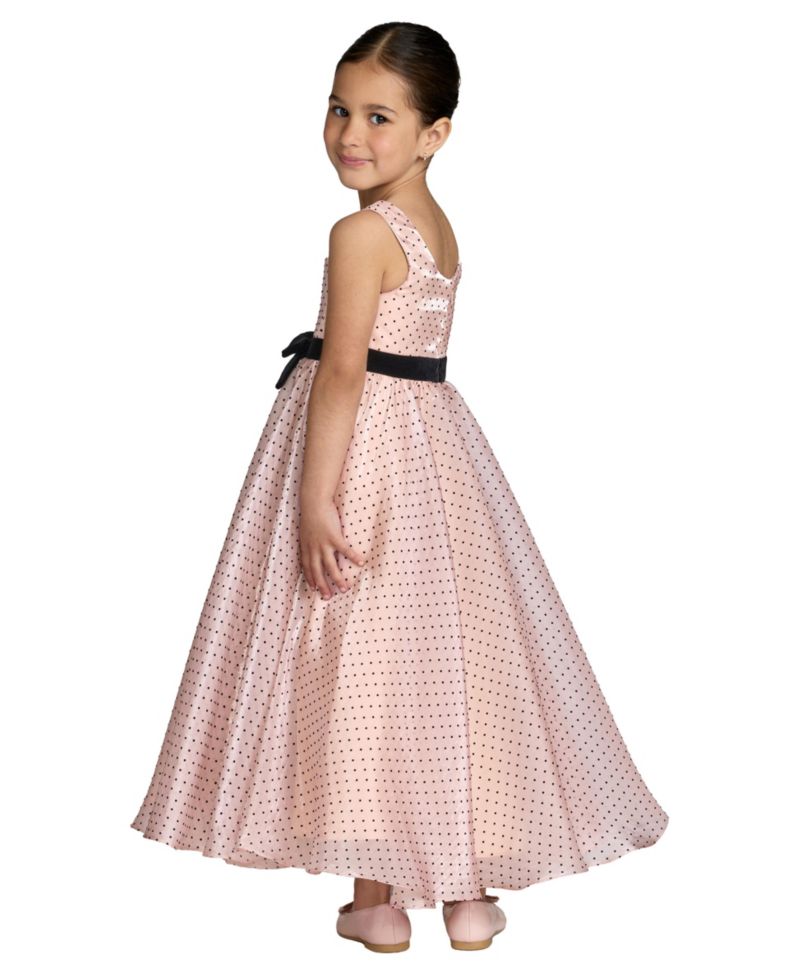 Girls' 4-16 Polka Dot Square Neck Maxi Dress