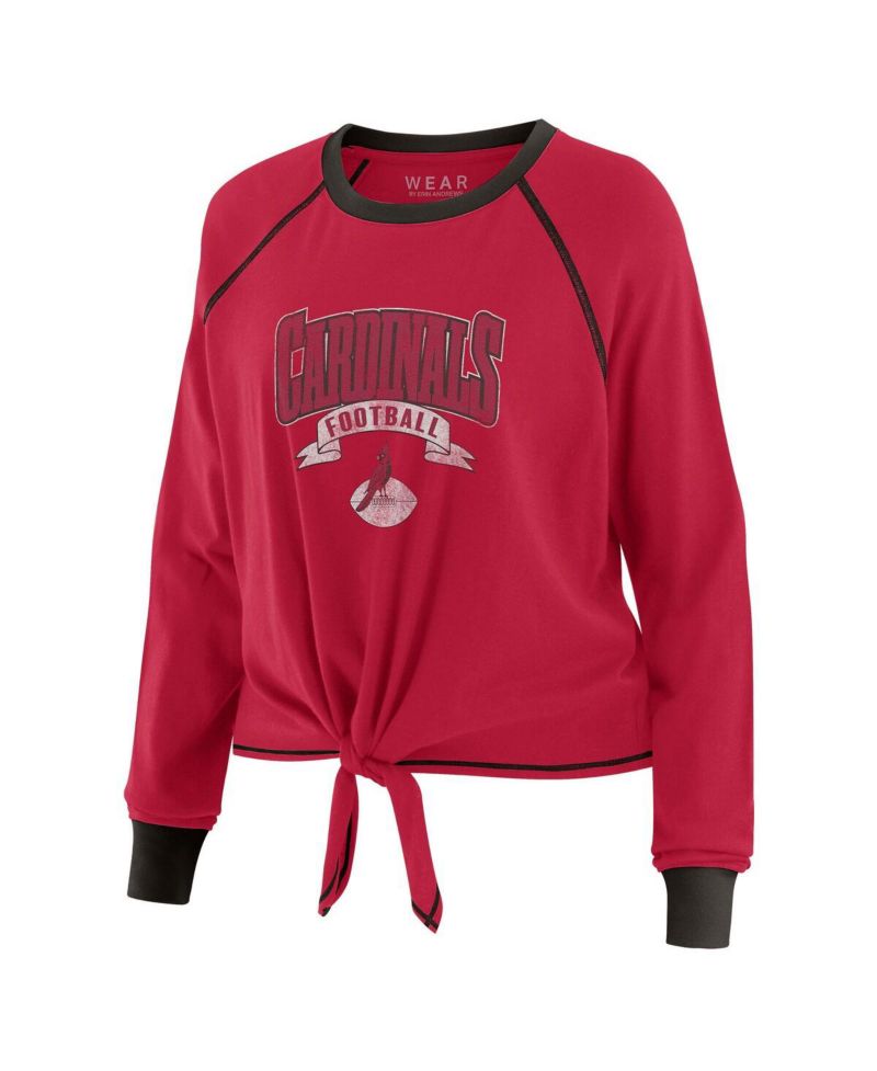 Women's Cardinal/Black Arizona Cardinals Tie-Front Long Sleeve Top